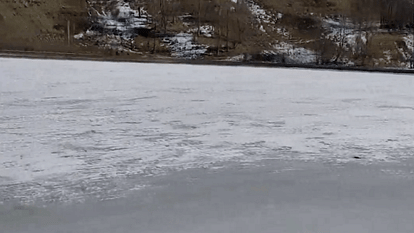 Sissu Lake has frozen after the temperature dropped to -15 degrees in Lahaul Spiti